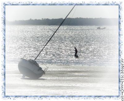 Marée basse à la nuit tombée